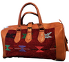 Red Kilim and Leather Travel Bag