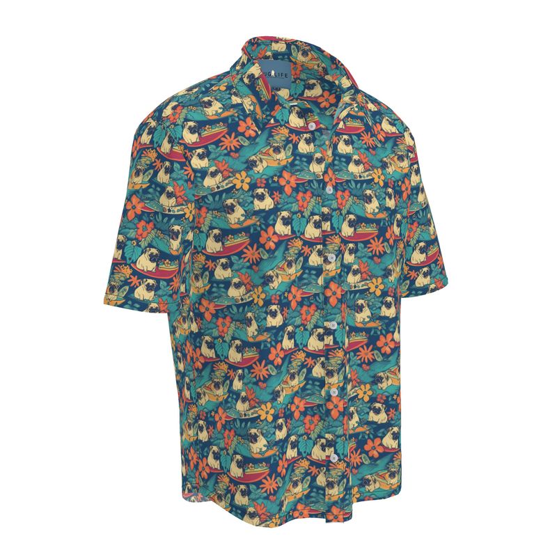 Grumpy Pug Aloha Camp Shirt