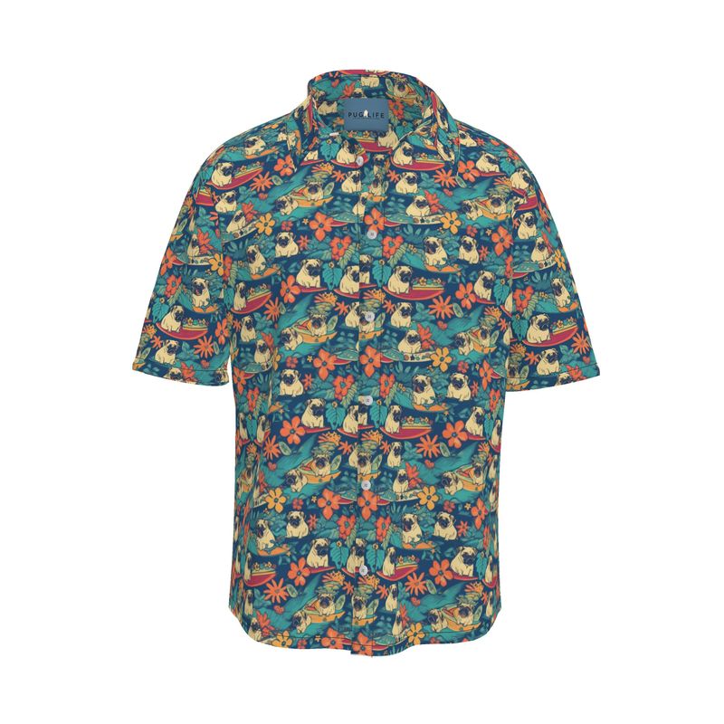Grumpy Pug Aloha Camp Shirt