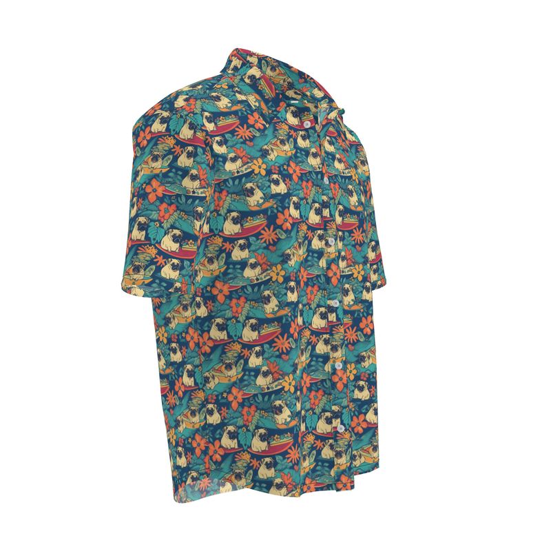 Grumpy Pug Aloha Camp Shirt
