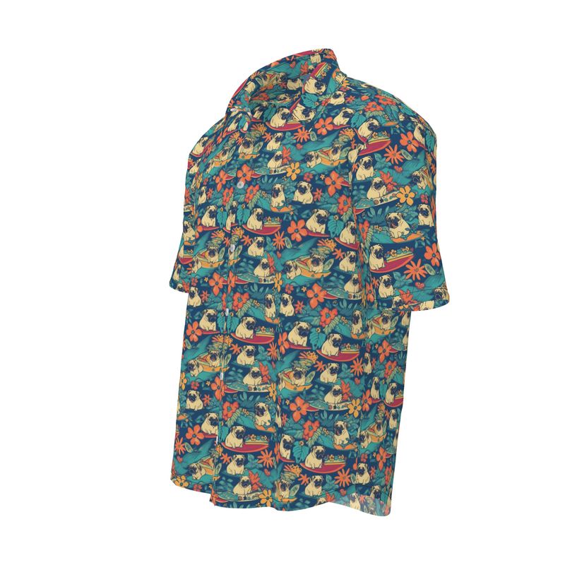Grumpy Pug Aloha Camp Shirt