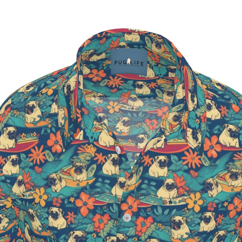 Grumpy Pug Aloha Camp Shirt