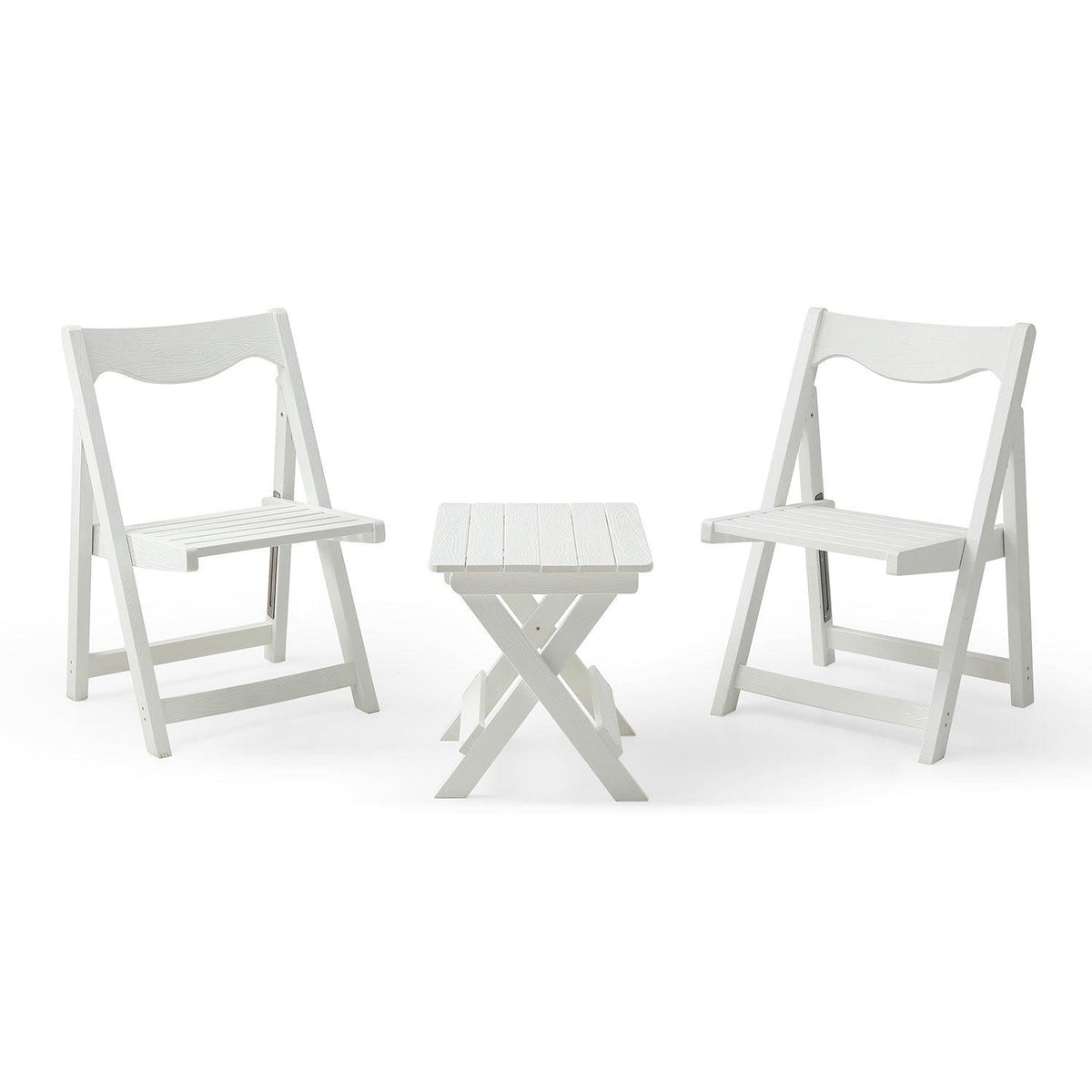 HIPS Foldable Small Table and Chair Set with 2 Chairs and Rectangular Table