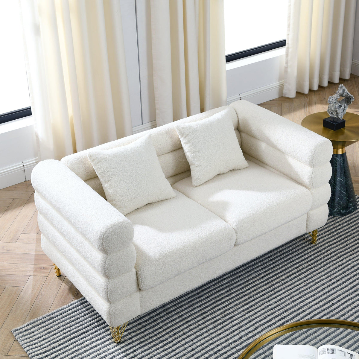 60-Inch Oversized 2-Seater Sectional Sofa