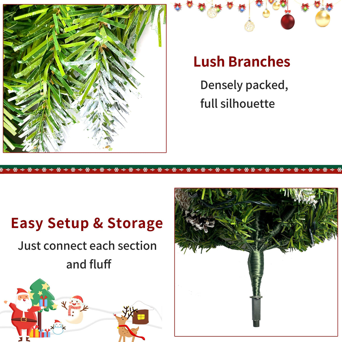 Pre-lit Christmas Tree Artificial Christmas 4-Piece Set