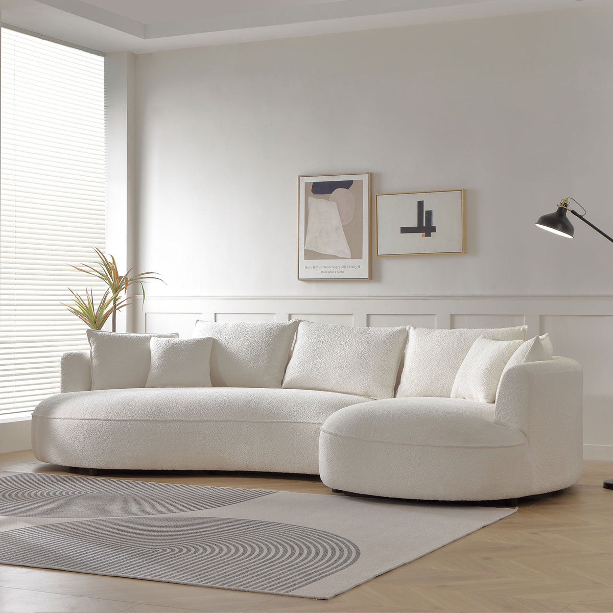 Curved Sofa with Ingenious Shape Beige