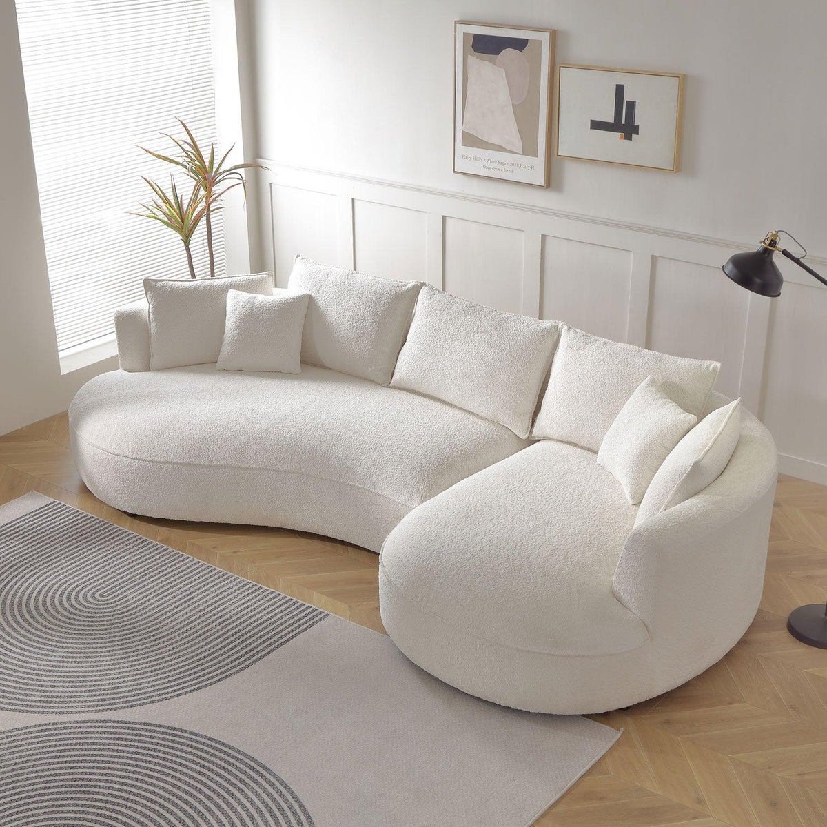 Curved Sofa with Ingenious Shape Beige