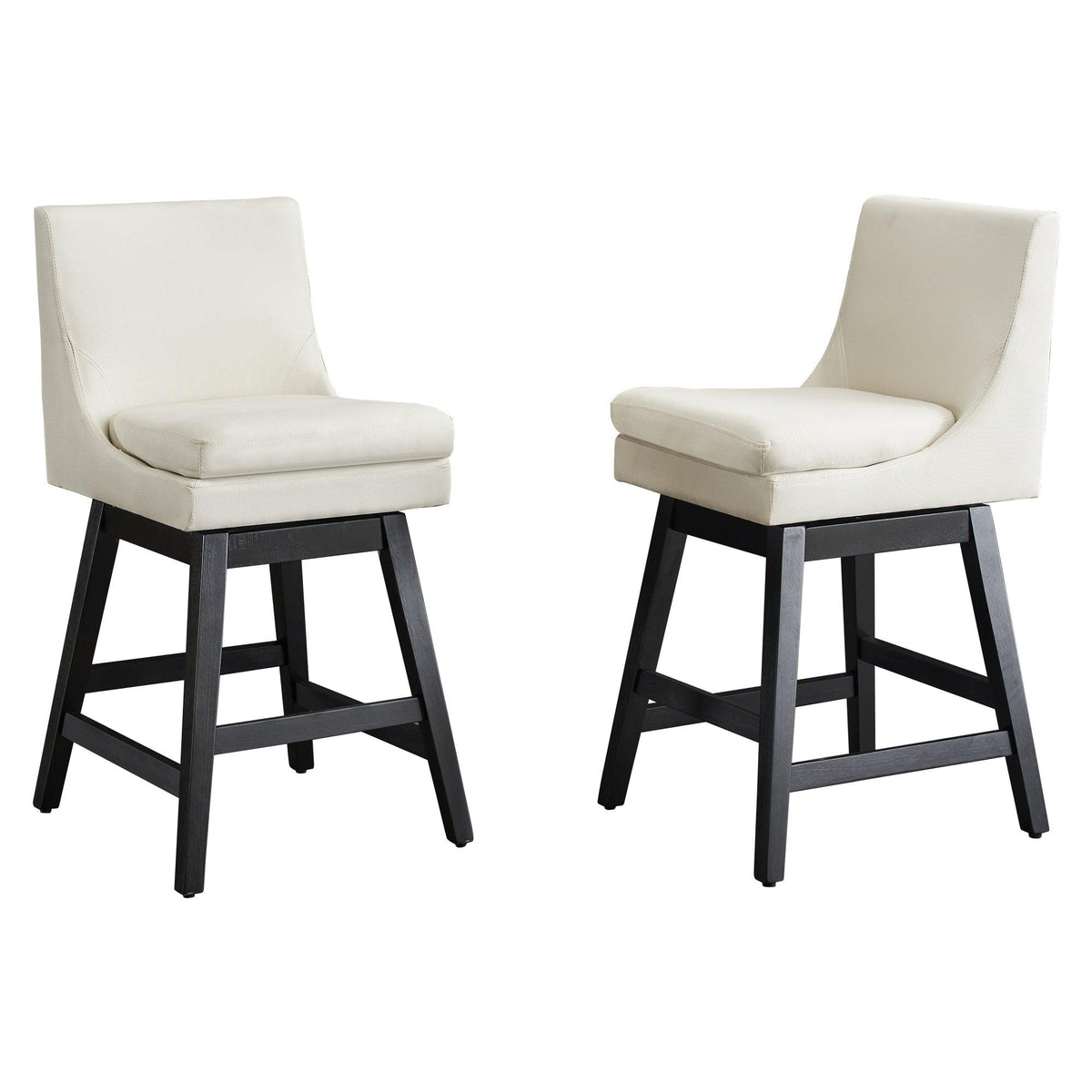 Upholstered Swivel Bar Stools Set of 2