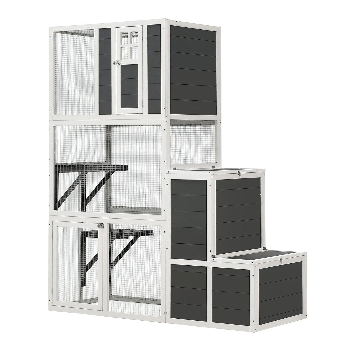 3-Tier Wooden Outdoor & Indoor Cat House