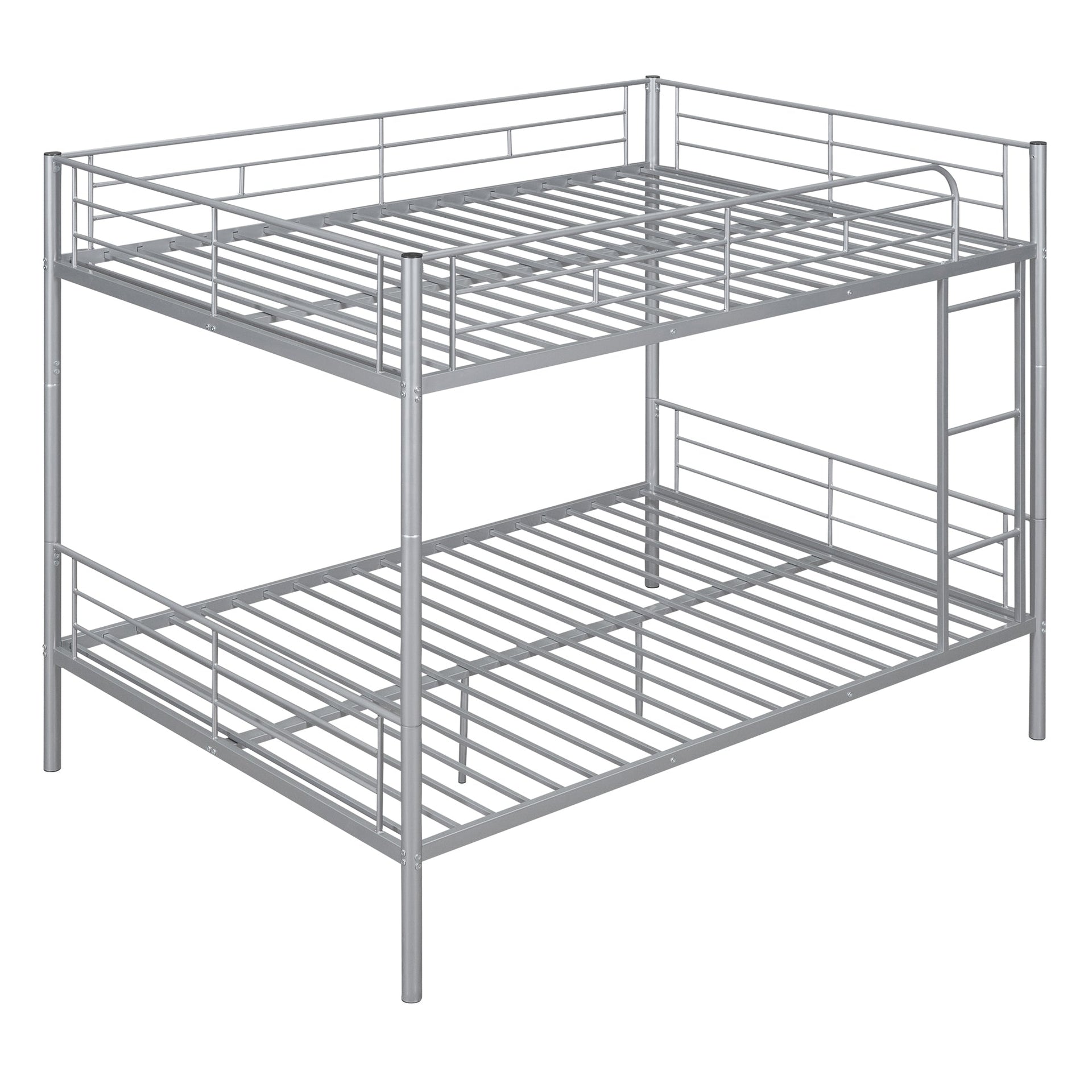 Full Over Full Metal Bunk Bed in Silver