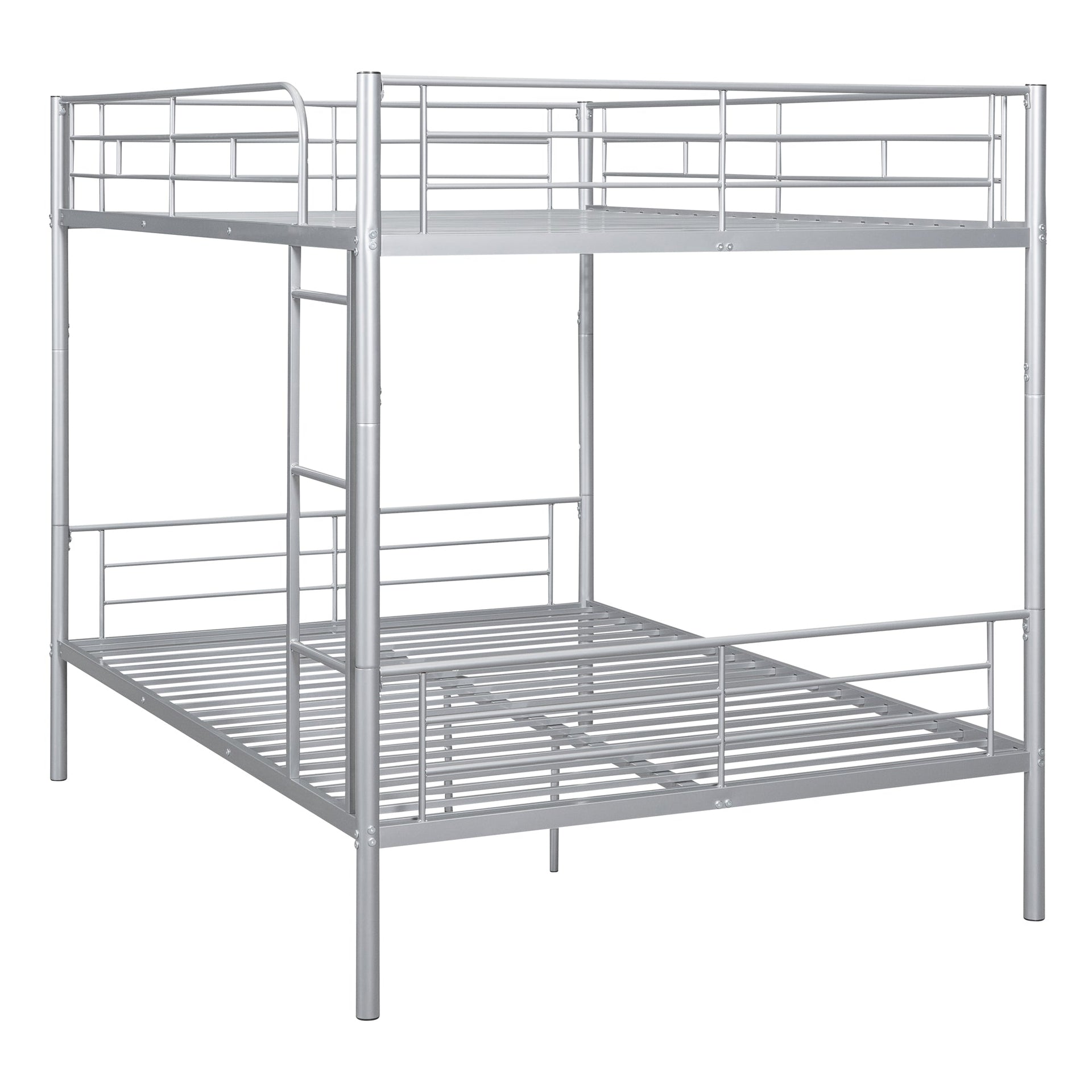 Full Over Full Metal Bunk Bed in Silver