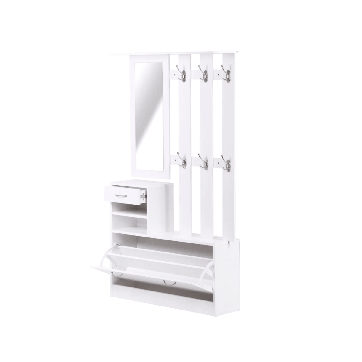 Combination Model Gate Cabinet with Shoe Cabinet, Hang Shelf, and Mirror