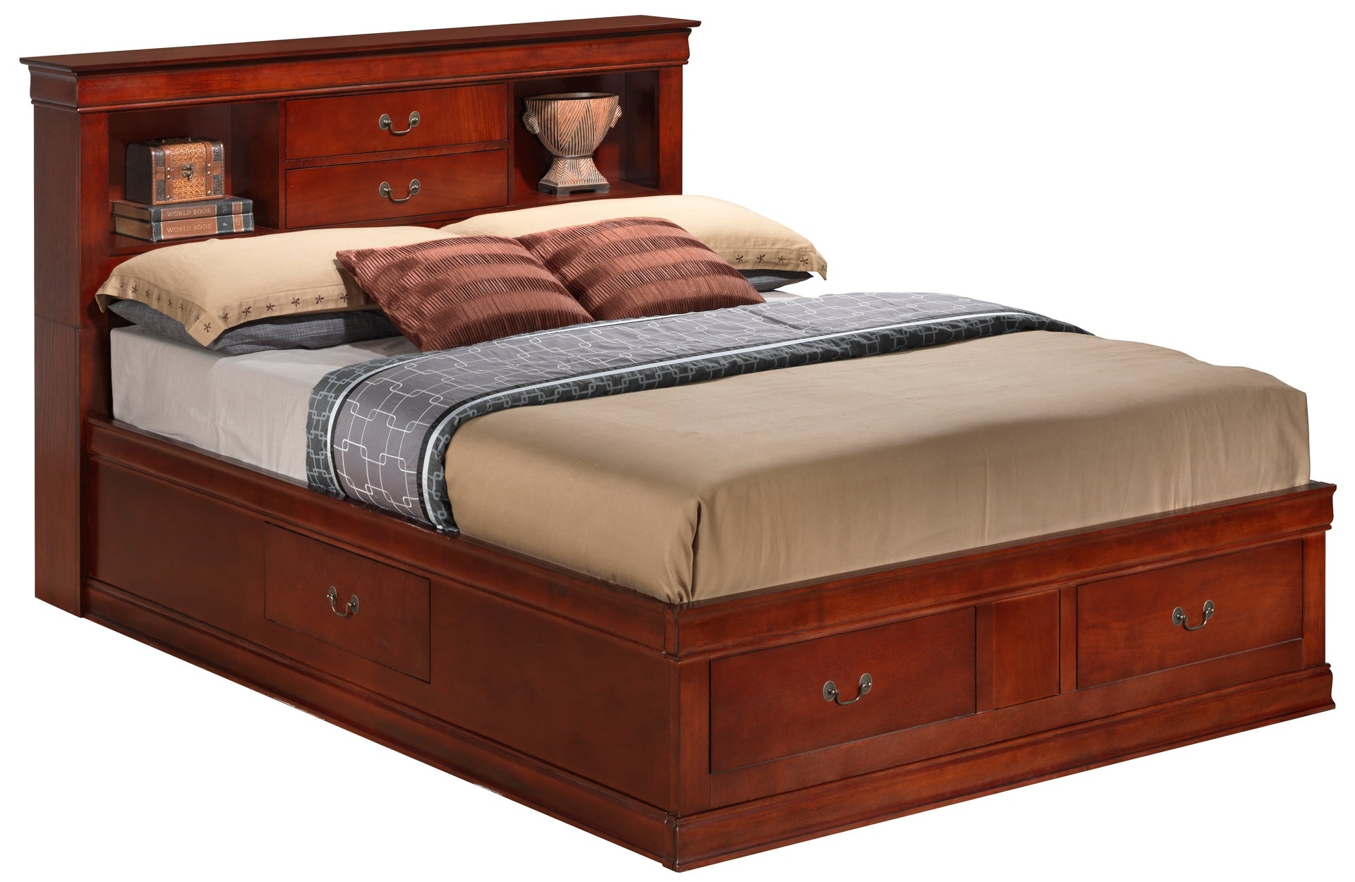 Charming Full Bed In Rich Cherry Finish