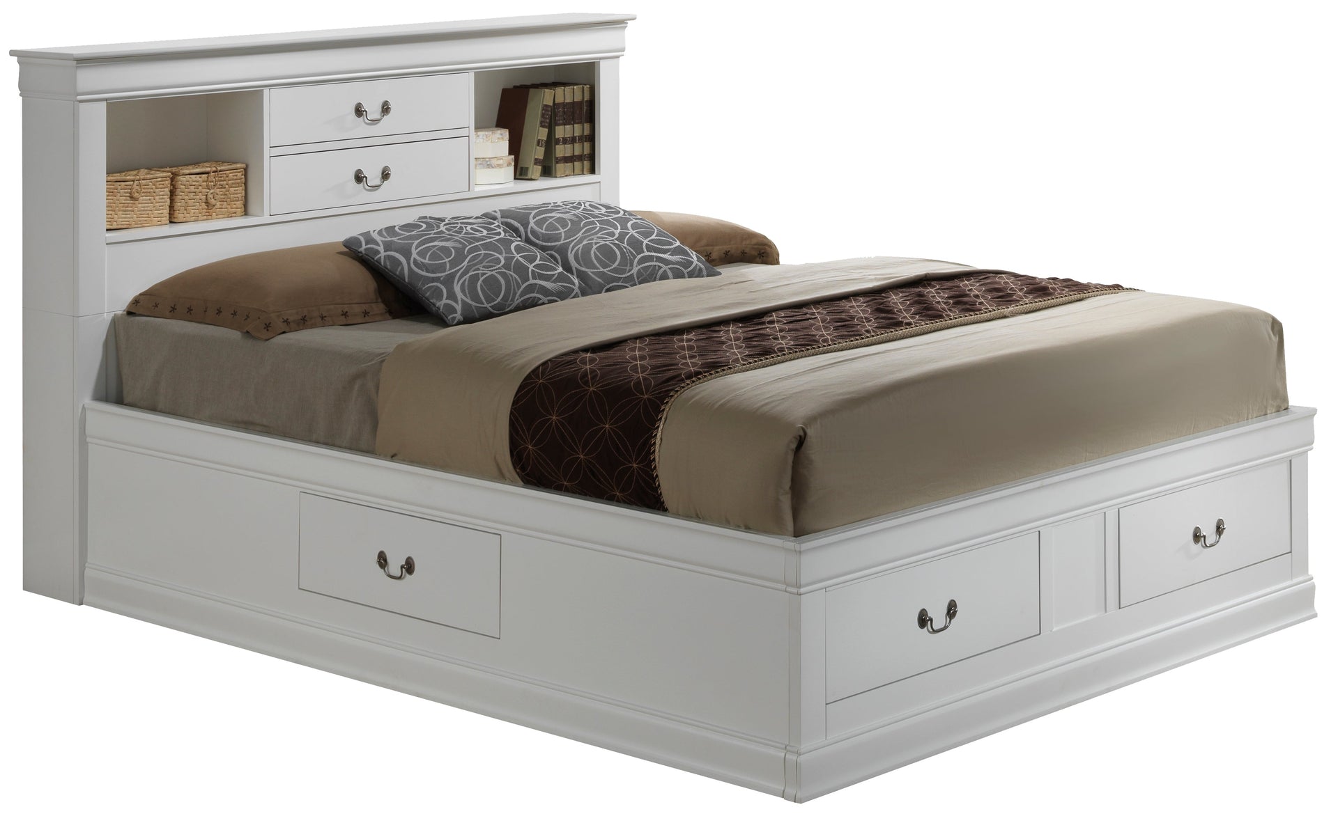 Elegant Traditional King Storage Bed