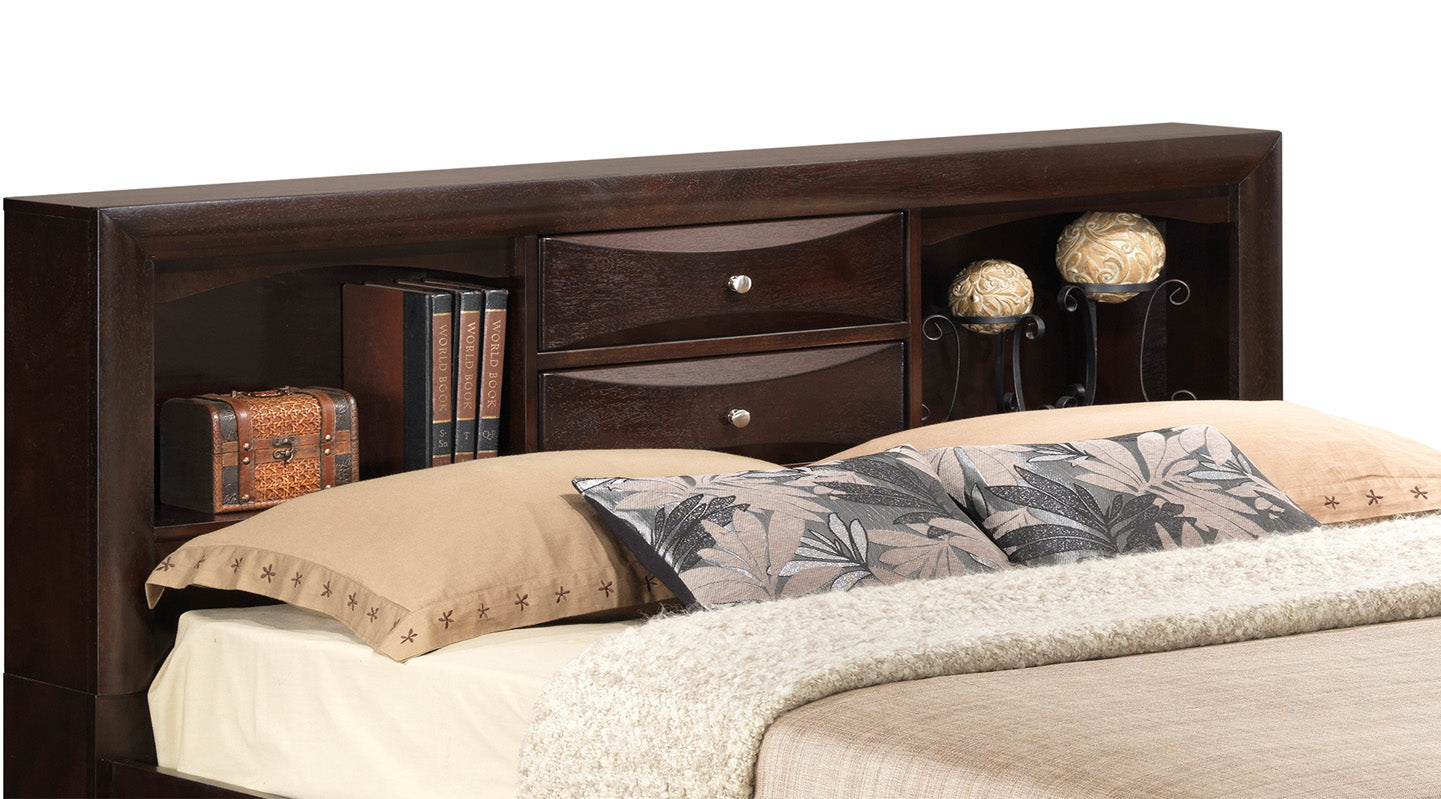 Marilla King Storage Bed in Cappuccino