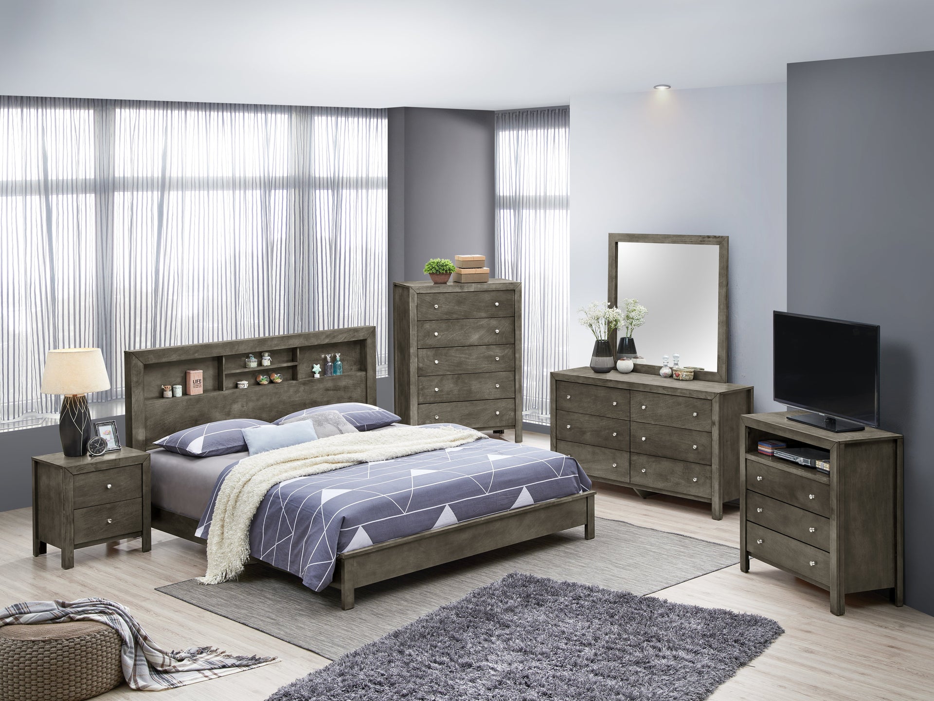 Elegant Transitional Bed Frame