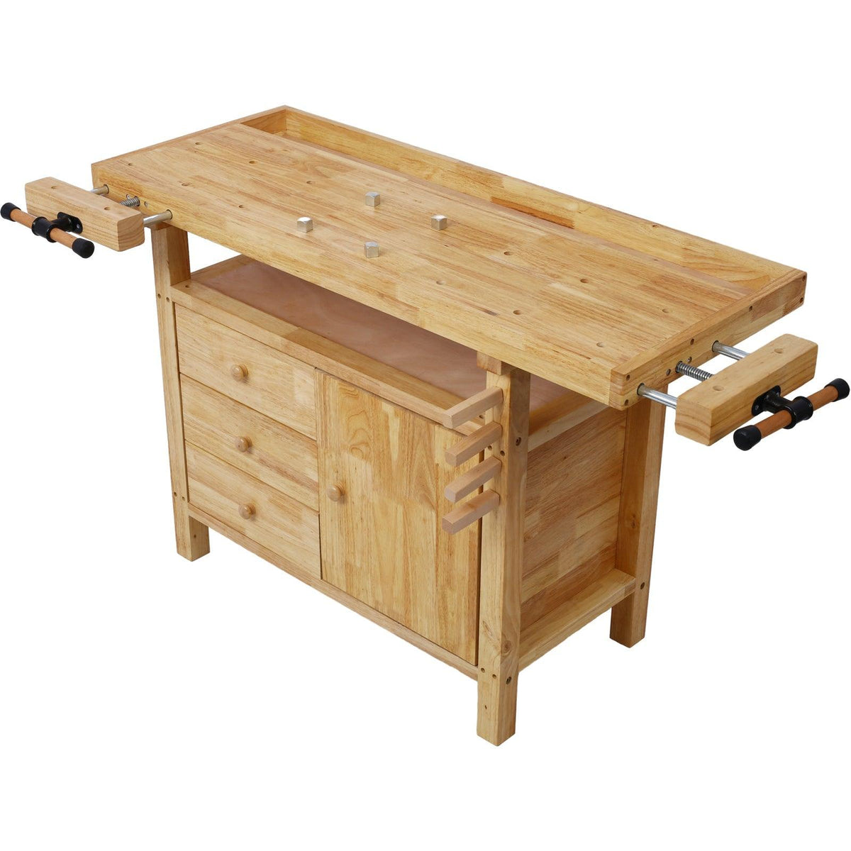 Wood Workbench with Rapid Action Woodworking Vise