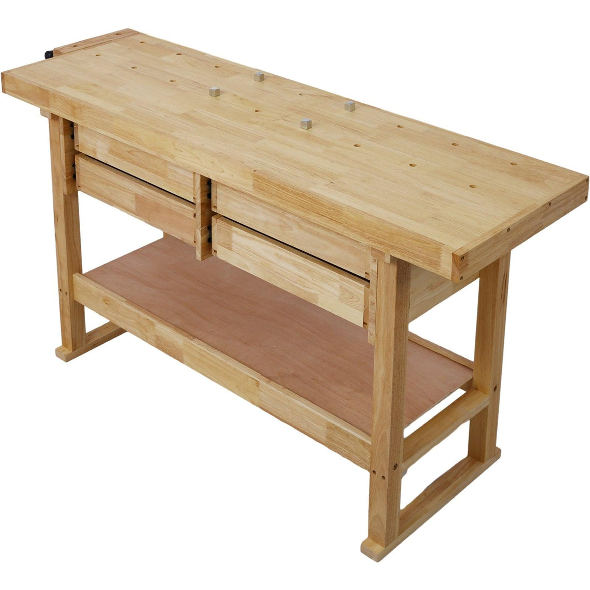 60in Wooden Workbench with 4 Drawers and Bar Clamps Set