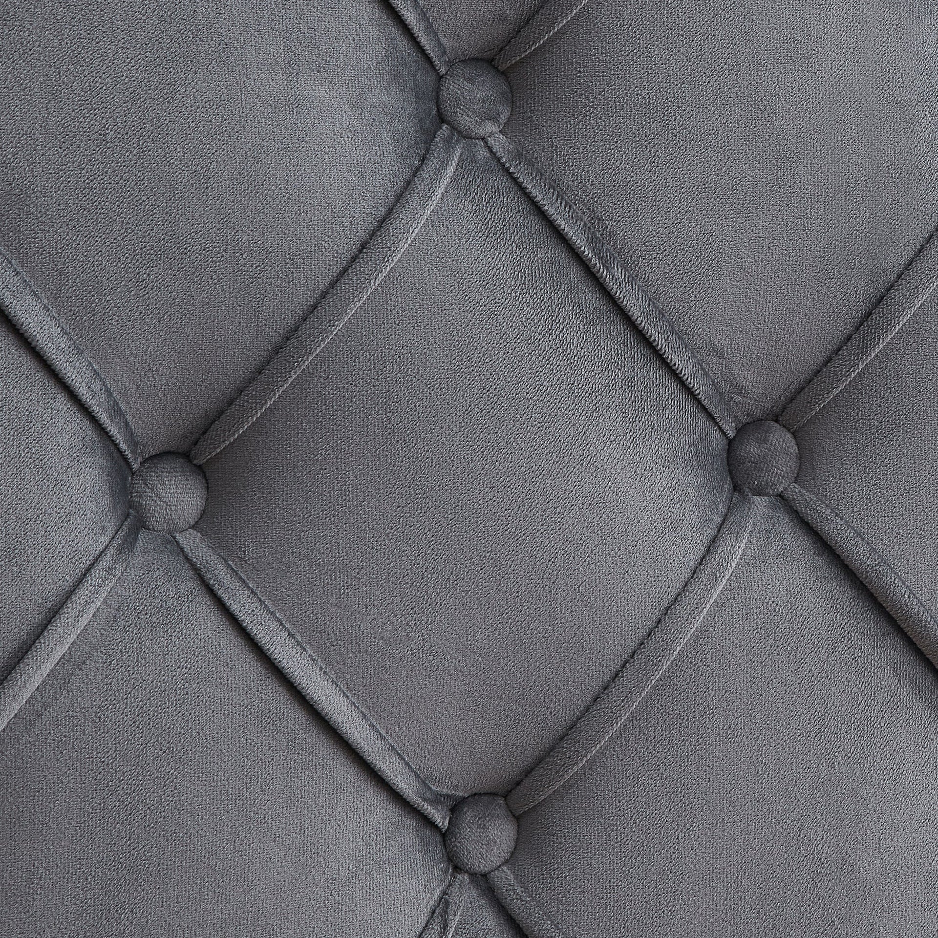 Velvet Button Tufted Upholstered Bed with Wings Design