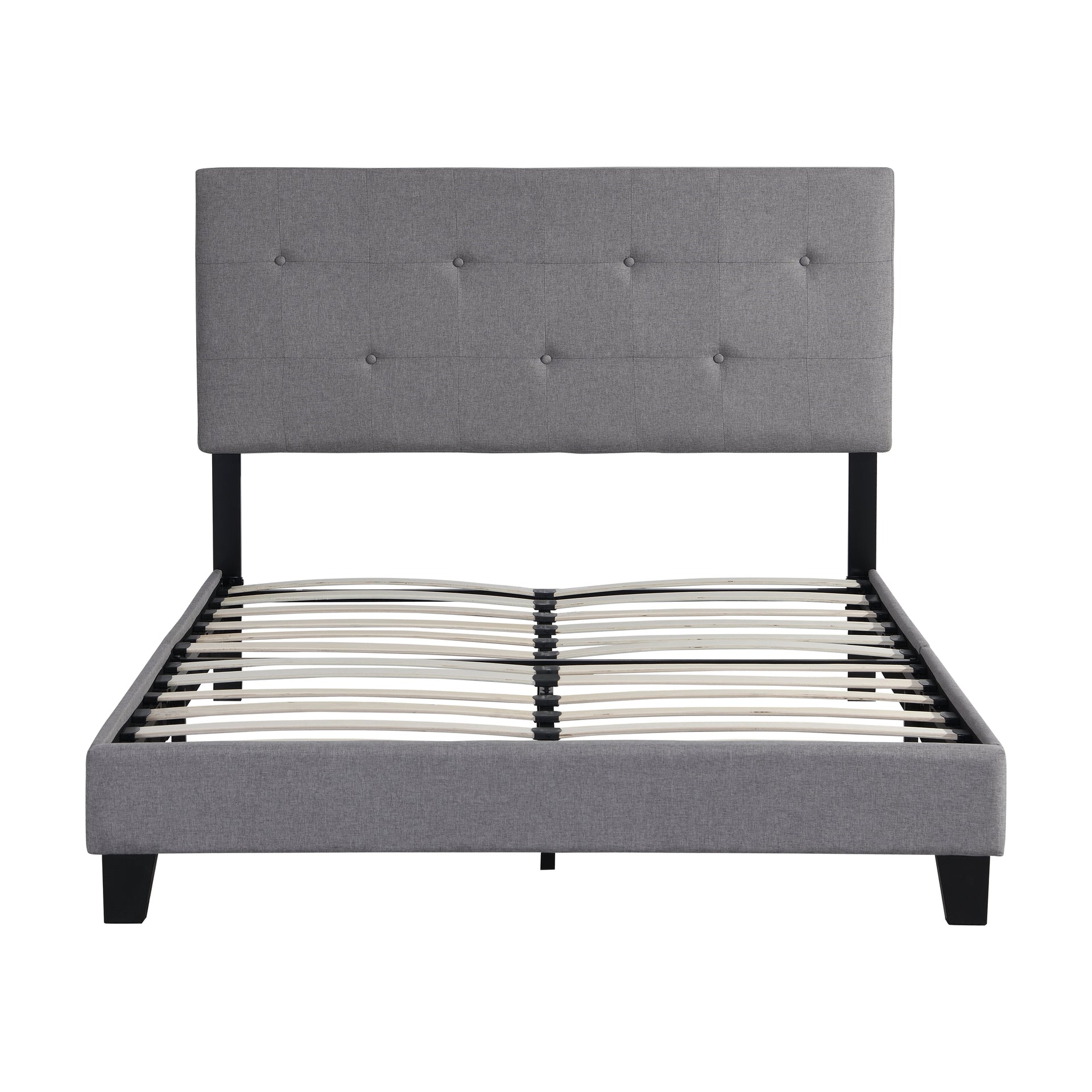 Queen Size Upholstered Platform Bed Frame with Button Tufted