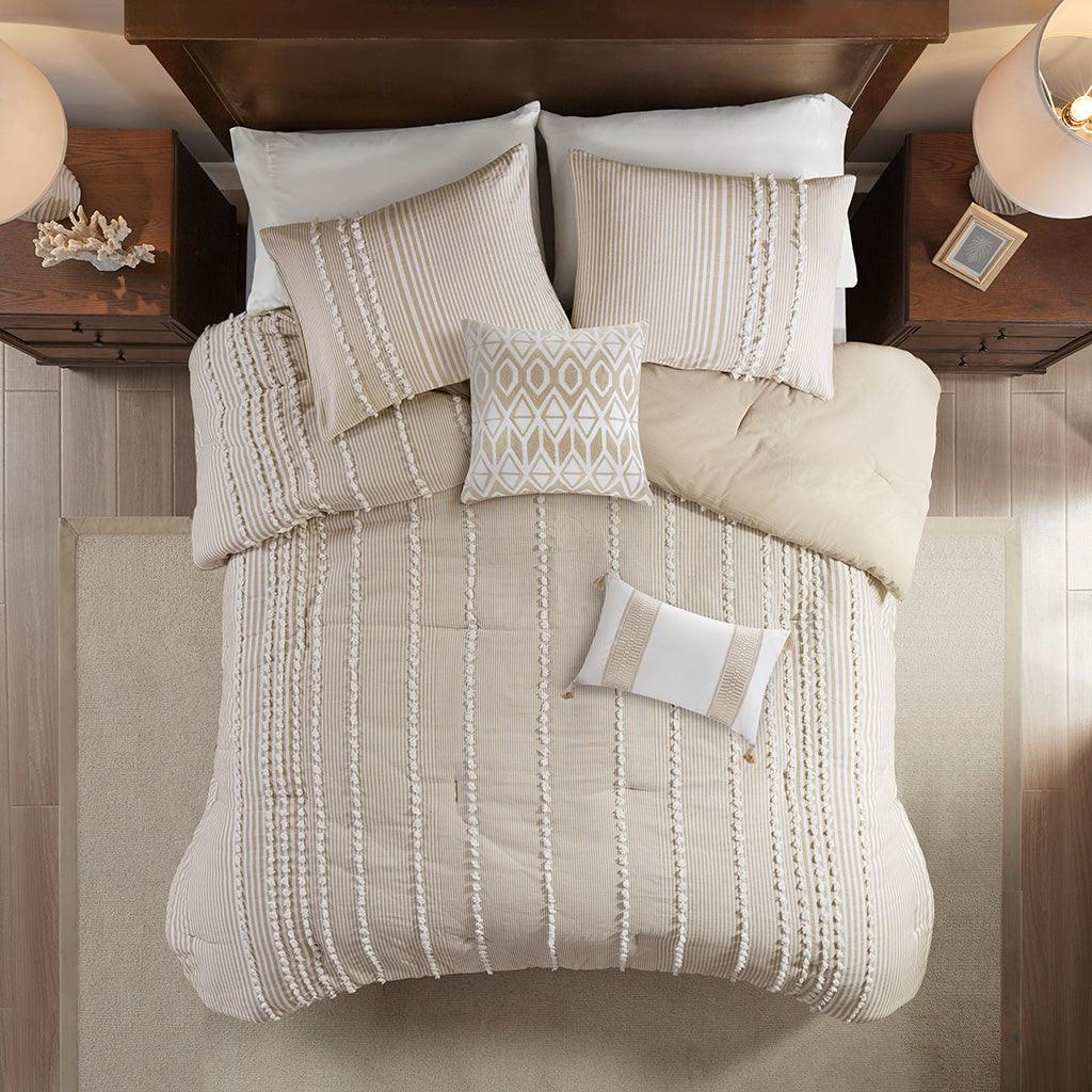 Full/Queen 3 Piece Cotton Yarn Dyed Comforter Set