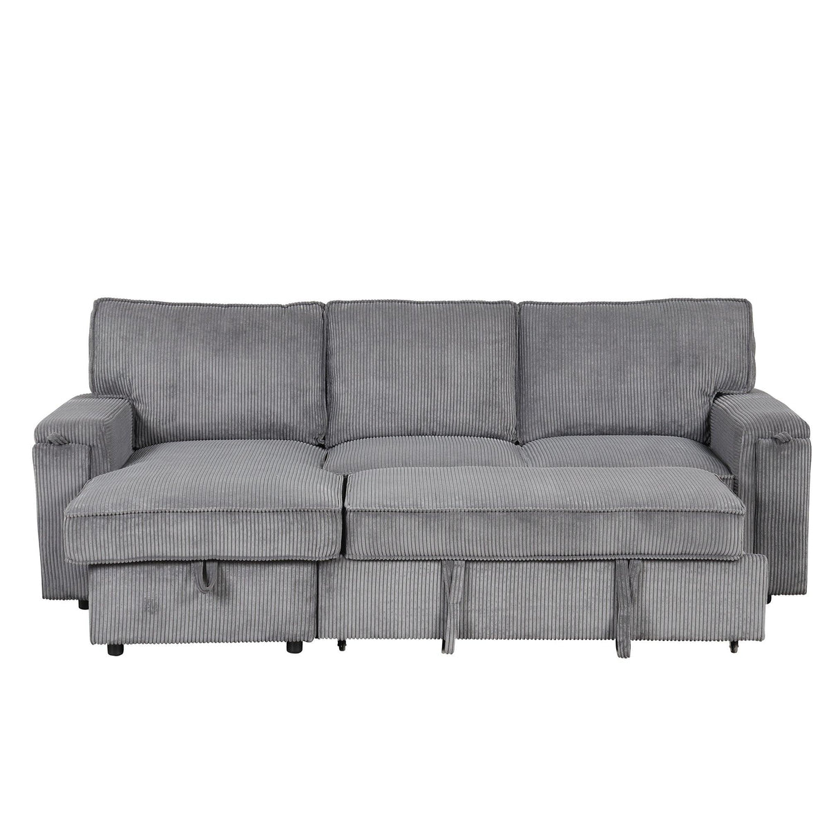 U_STYLE Upholstery Sleeper Sectional Sofa