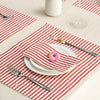 Tonal Striped Disposable Napkin Set in Red, 100 Pieces