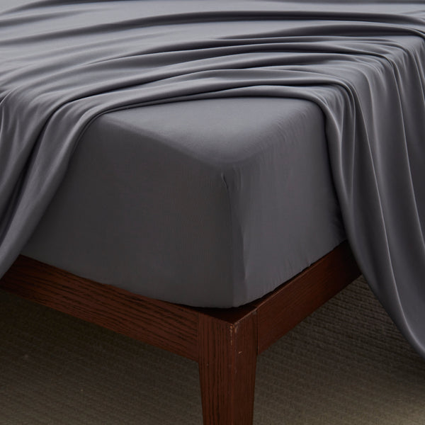 100% Microfiber Jersey Knit Sheet Set with Pillowcases-Grey Sleep Zone