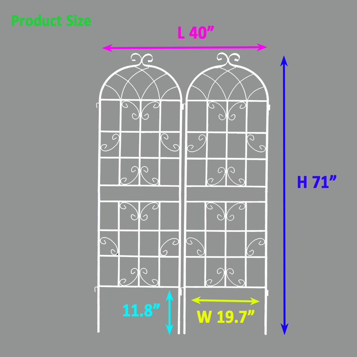 2 Pack Metal Garden Trellis 71