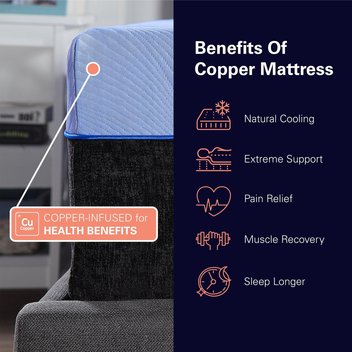 Bridgevine Home 12 inch Refresh Hybrid Cooling Mattress - Queen Size