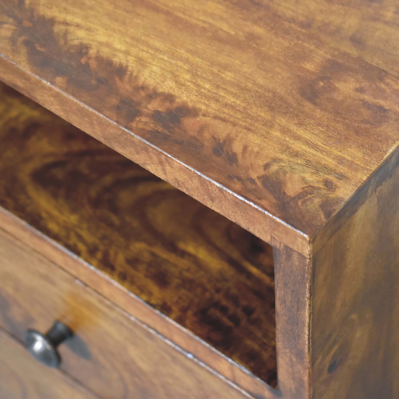 Solid Wood Mini Classic Chestnut Bedside Table