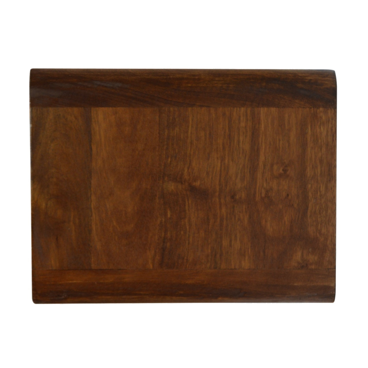 Solid Wood Curve Floating Bedside, 1-Drawer, 1 Open Slot, Chestnut