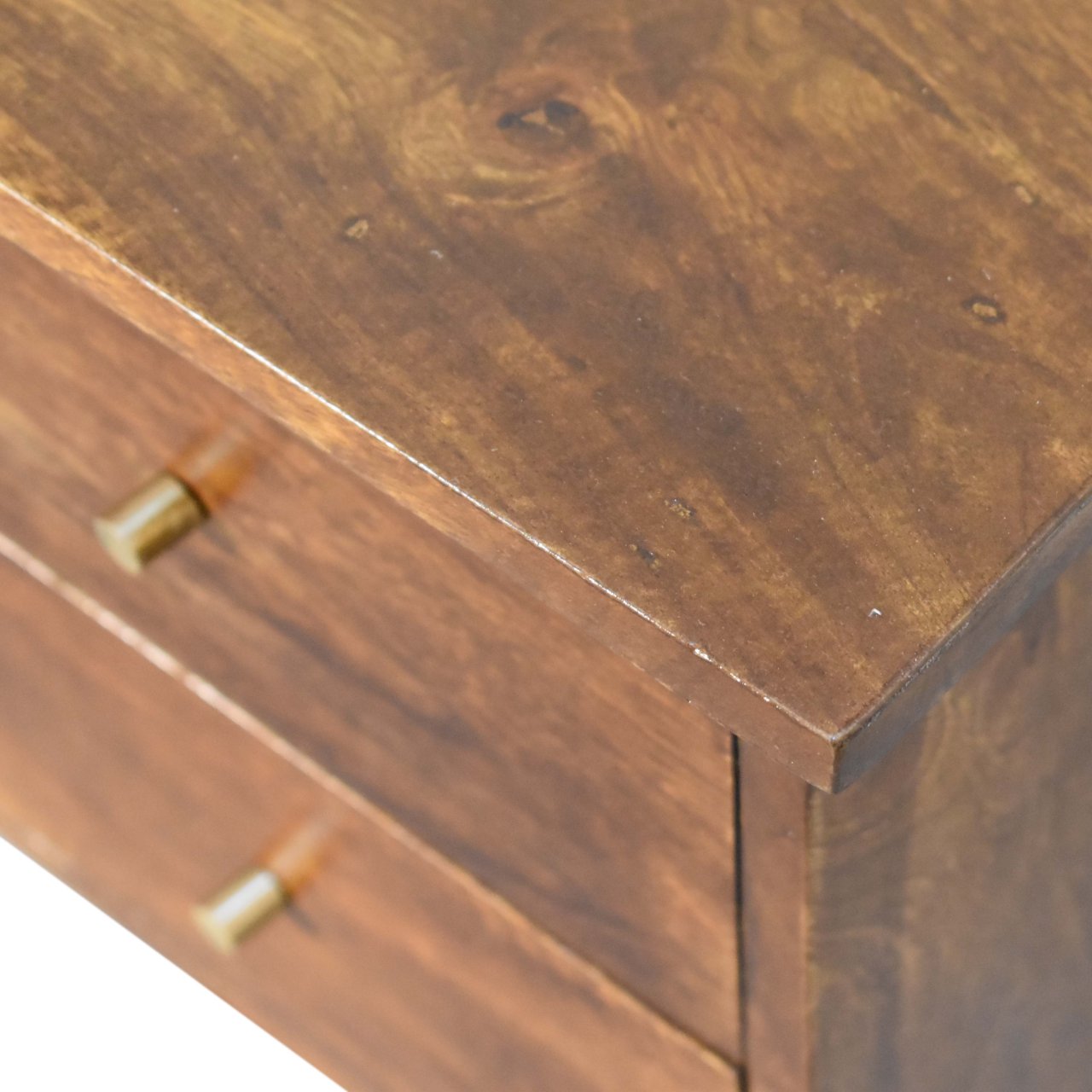 Solid Wood Bedside, 2-Drawers, Chestnut
