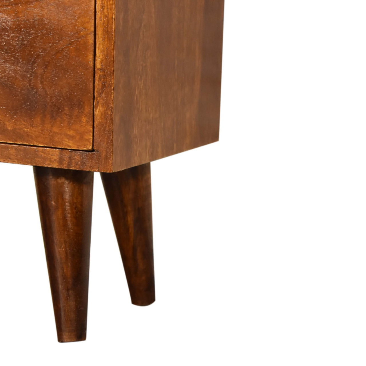 Solid Wood Bedside, 2-Drawers, Chestnut