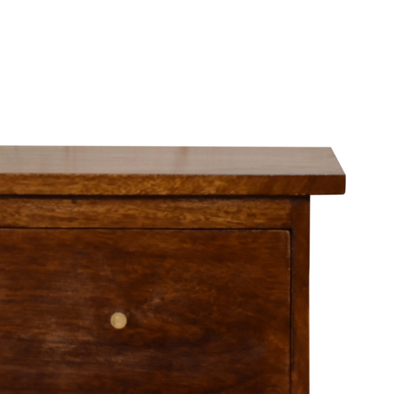 Solid Wood Bedside, 2-Drawers, Chestnut
