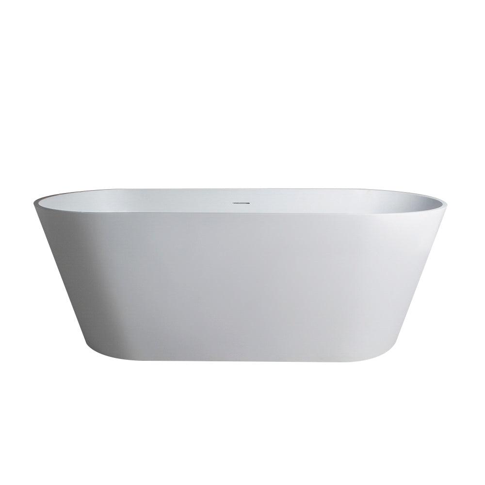 71 Inch Freestanding Solid Surface Soaking Bathtub