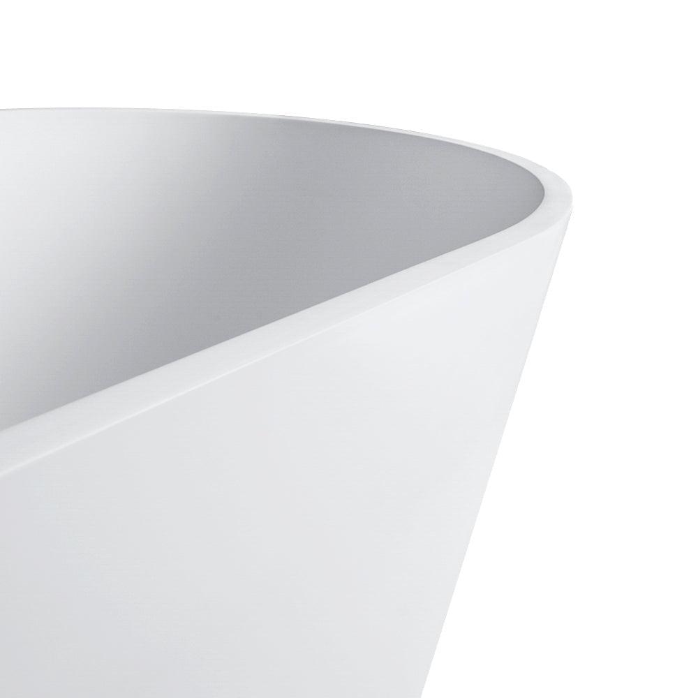 71 Inch Freestanding Solid Surface Soaking Bathtub