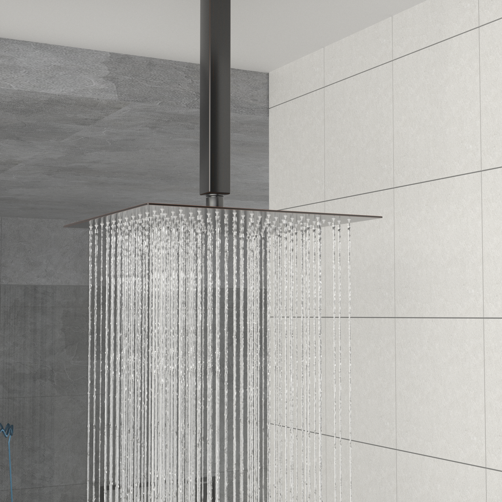 Rain Fixed Shower Head (10 Inch Square, Oil Rubbed Bronze)
