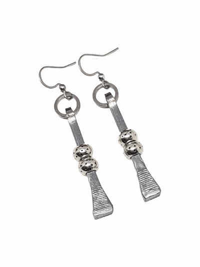 Beaded Horseshoe Nail Earrings