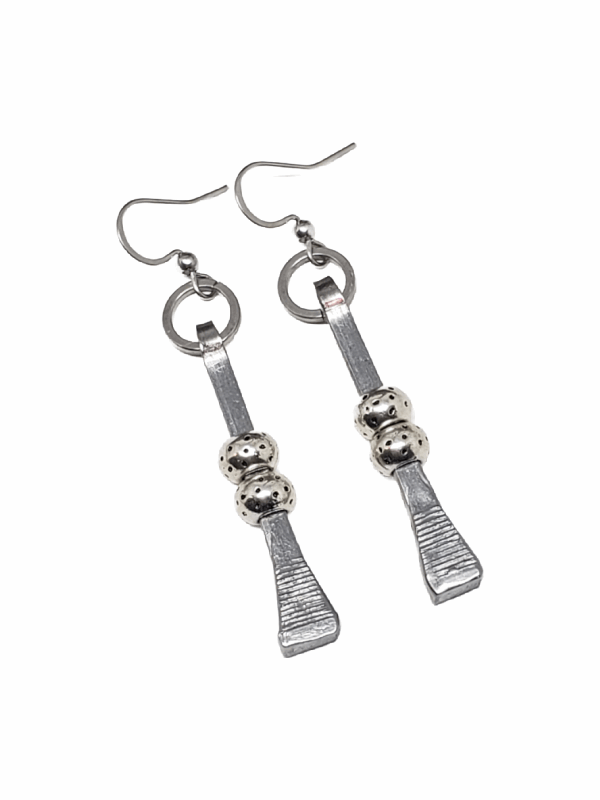 Beaded Horseshoe Nail Earrings