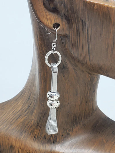 Beaded Horseshoe Nail Earrings