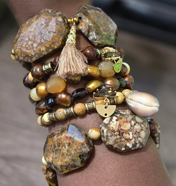 Bronzite Stacked Bracelet set - Gifts for You 'n Me