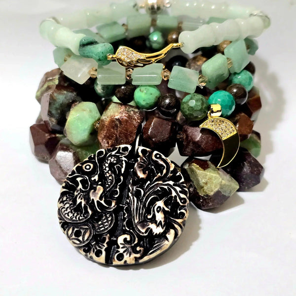 Chrysoprase and Jade Bracelet Set - Gifts for You 'n Me