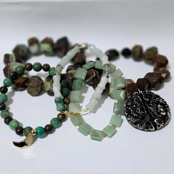 Chrysoprase and Jade Bracelet Set - Gifts for You 'n Me