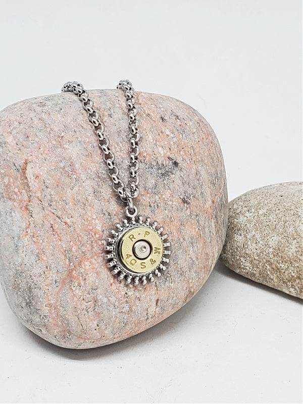Small Caliber Sunburst Style Bullet Necklace