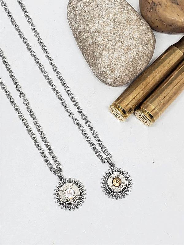 Small Caliber Sunburst Style Bullet Necklace