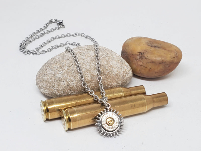 Small Caliber Sunburst Style Bullet Necklace