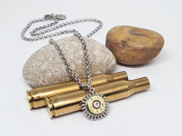 Small Caliber Sunburst Style Bullet Necklace