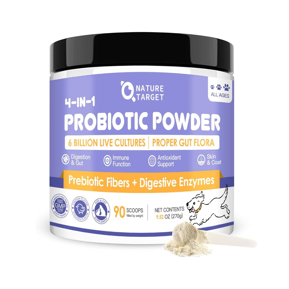 Probiotics for Dogs & Cats with Prebiotics, Digestive Enzymes, and Fiber Support Gut Health, Immunity, and Digestion