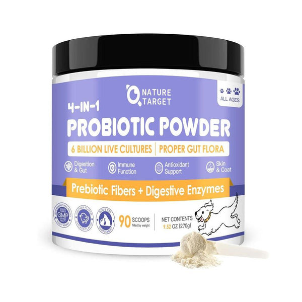 Probiotics for Dogs & Cats with Prebiotics, Digestive Enzymes, and Fiber Support Gut Health, Immunity, and Digestion